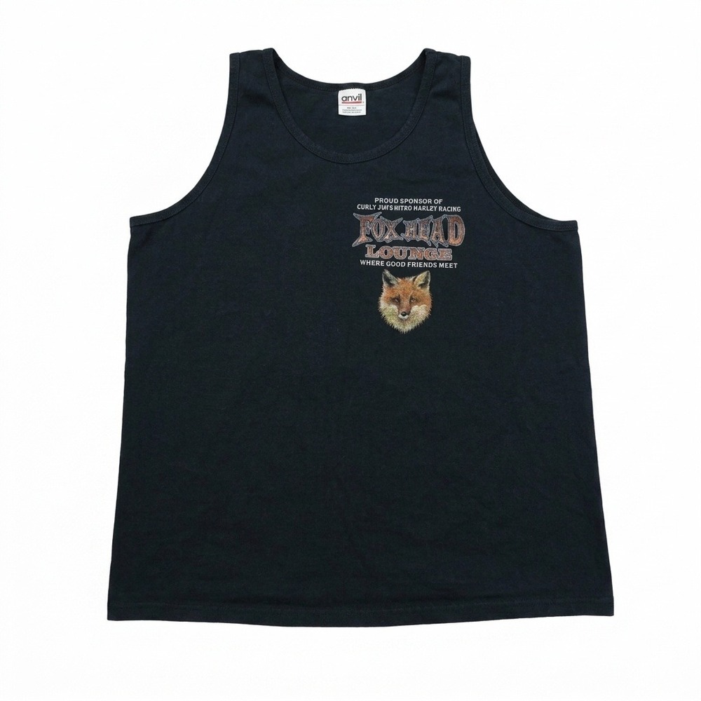 Vintage Anvil Fox Head Lounge Tank Top Osteen FL Nitro Harley Racing Size M‎